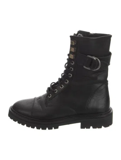 Pre-owned Iro Leather Combat Boots In Black