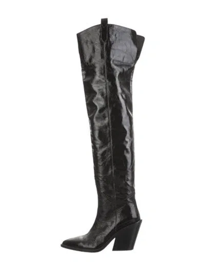 Pre-owned Iro Leather Cutout Accent Boots In Black