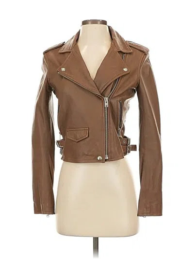 Pre-owned Iro Leather Jacket In Brown