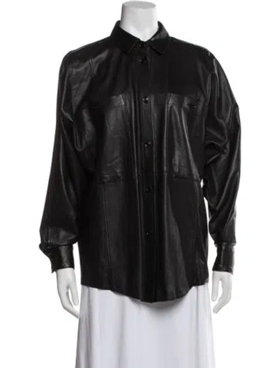 Pre-owned Iro Leather Jacket In Gray
