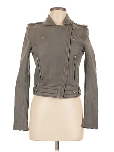 Pre-owned Iro Leather Jacket In Gray