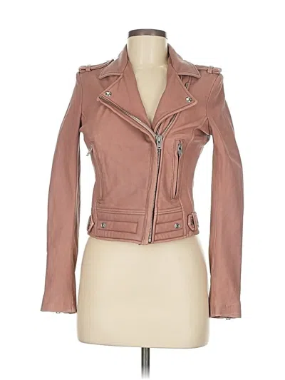 Pre-owned Iro Leather Jacket In Pink