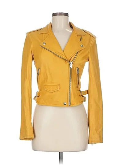 Pre-owned Iro Leather Jacket In Yellow