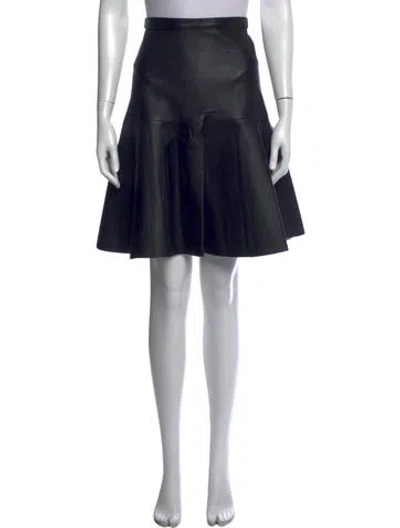 Pre-owned Iro Leather Knee-length Skirt In Black