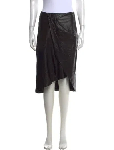 Pre-owned Iro Leather Knee-length Skirt In Black