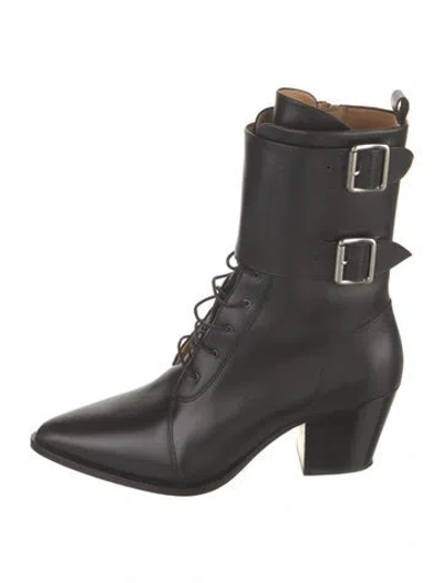 Pre-owned Iro Leather Lace-up Boots In Black