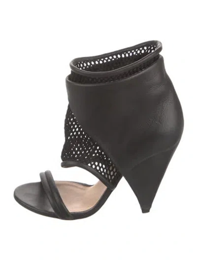 Pre-owned Iro Leather Mesh Accents Boots In Black