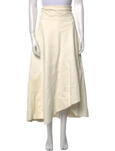 Pre-owned Iro Leather Midi Length Skirt In White