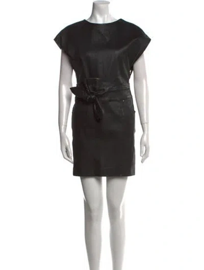 Pre-owned Iro Leather Mini Dress In Black