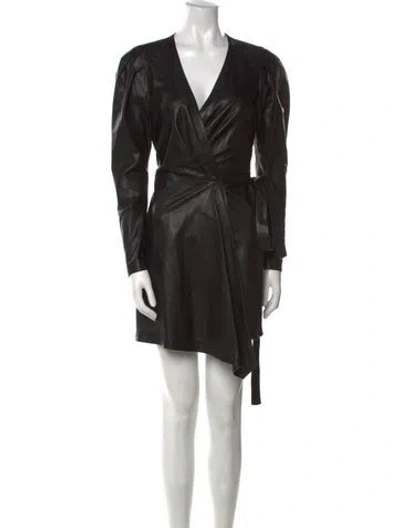 Pre-owned Iro Leather Mini Dress In Black