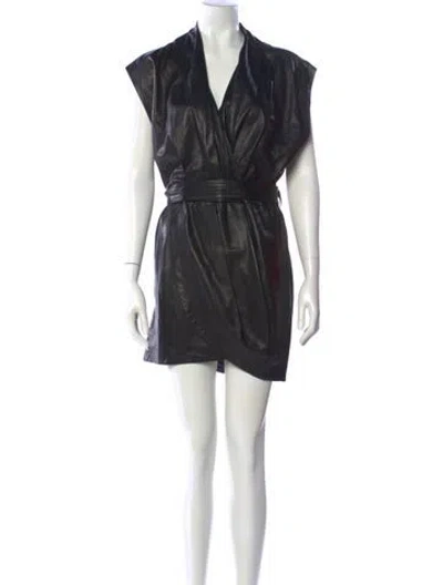 Pre-owned Iro Leather Mini Dress In Black