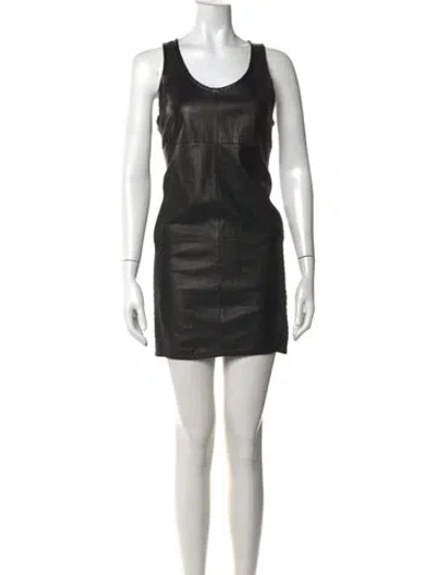 Pre-owned Iro Leather Mini Dress In Black