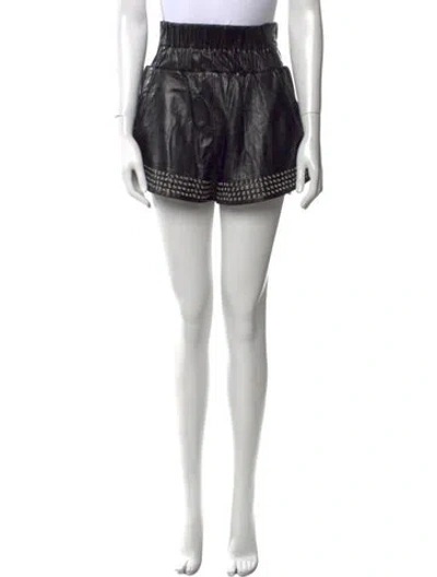 Pre-owned Iro Leather Mini Shorts In Black
