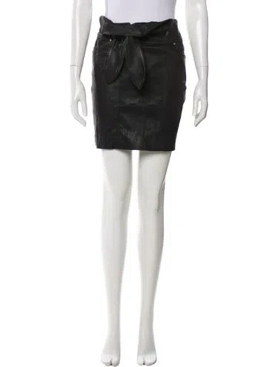 Pre-owned Iro Leather Mini Skirt In Black