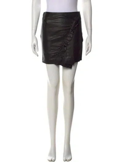 Pre-owned Iro Leather Mini Skirt In Black