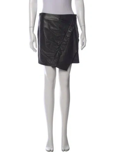 Pre-owned Iro Leather Mini Skirt In Black