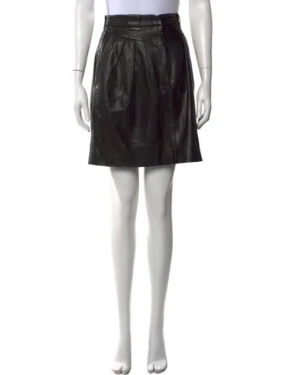 Pre-owned Iro Leather Mini Skirt In Brown