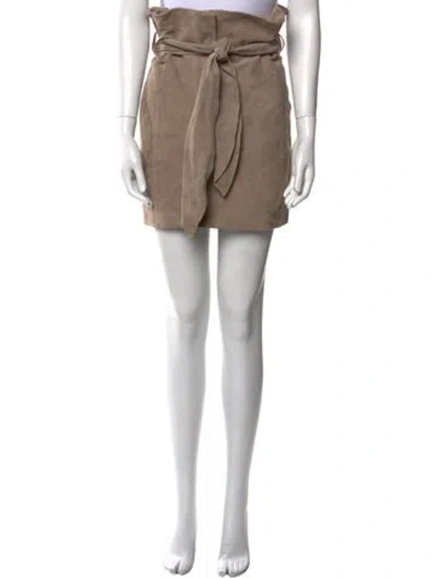Pre-owned Iro Leather Mini Skirt In Gray