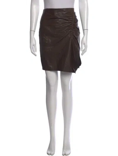 Pre-owned Iro Leather Mini Skirt In Green