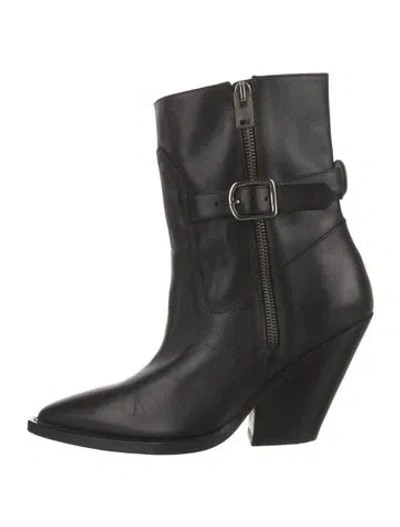 Pre-owned Iro Leather Moto Boots In Black