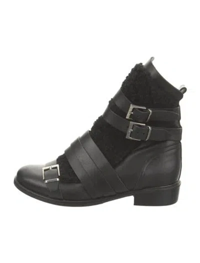 Pre-owned Iro Leather Moto Boots In Black