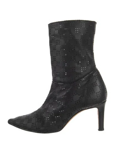 Pre-owned Iro Leather Patterned Boots In Black