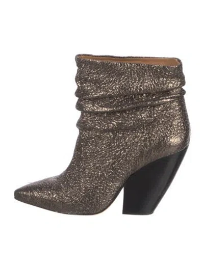 Pre-owned Iro Leather Patterned Boots In Gold