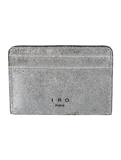 Pre-owned Iro Leather Printed Wallet In Silver