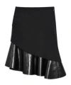 Iro Leather Ruffle Skirt In Multi