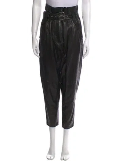 Pre-owned Iro Leather Skinny Leg Pants In Black