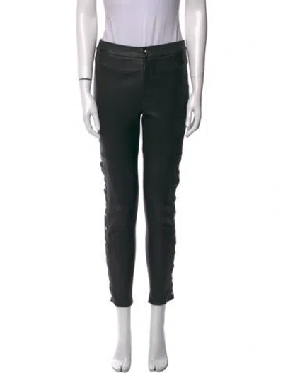 Pre-owned Iro Leather Skinny Leg Pants In Black