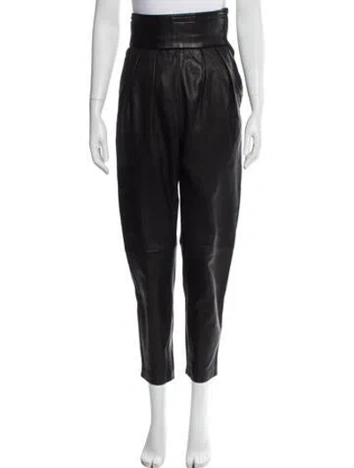 Pre-owned Iro Leather Skinny Leg Pants In Black