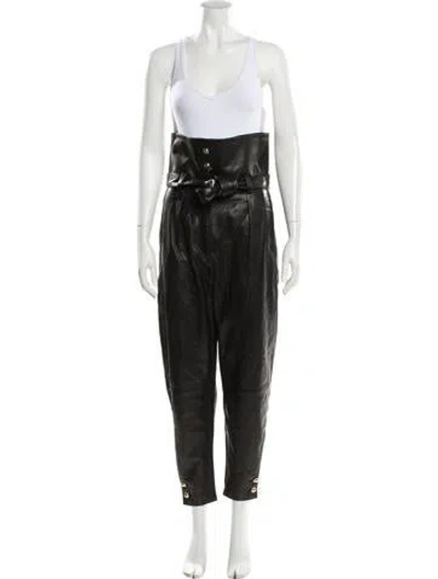 Pre-owned Iro Leather Skinny Leg Pants In Black
