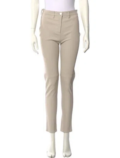 Pre-owned Iro Leather Skinny Leg Pants In Neutral