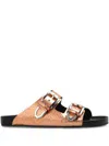 Iro Leather Slides In Pink