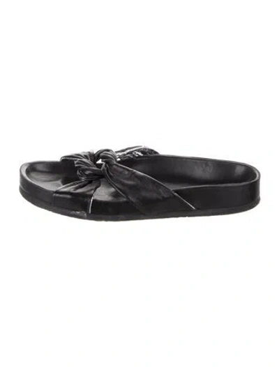 Pre-owned Iro Leather Slides In Black