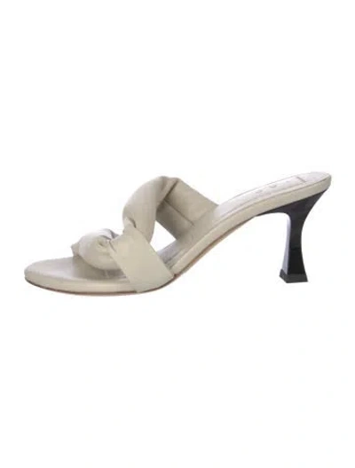 Pre-owned Iro Leather Slides In Gray