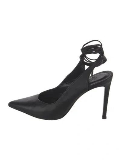 Pre-owned Iro Leather Slingback Pumps In Black
