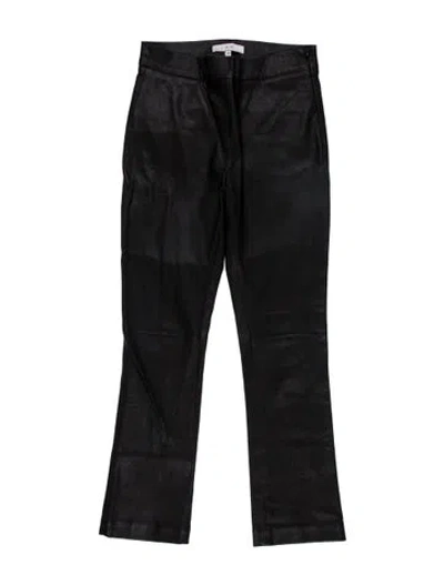 Pre-owned Iro Leather Straight Leg Pants In Black
