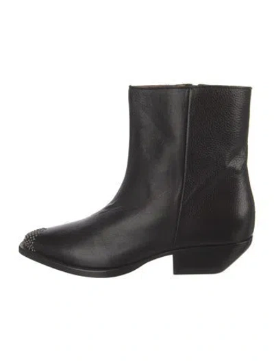 Pre-owned Iro Leather Studded Accents Boots In Black
