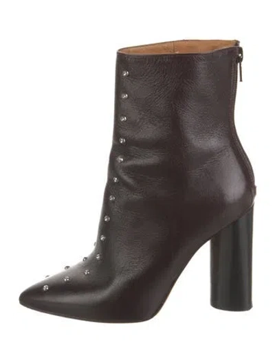 Pre-owned Iro Leather Studded Accents Boots In Black