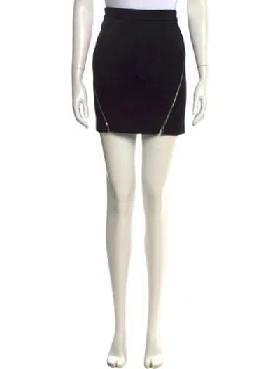 Pre-owned Iro Leather Trim Embellishment Mini Skirt In Black