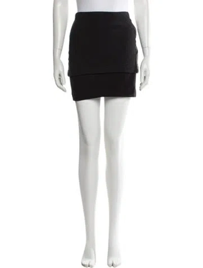 Pre-owned Iro Leather Trim Embellishment Mini Skirt In Black