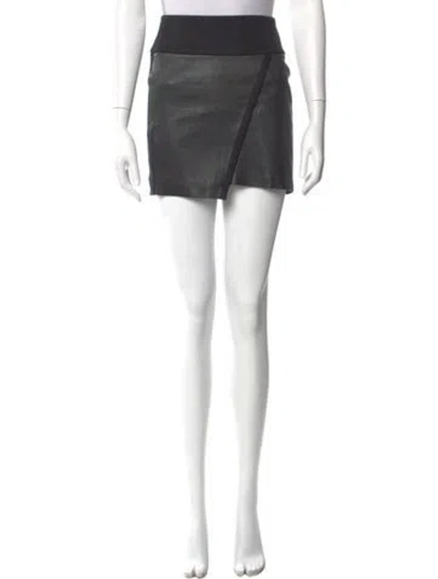 Pre-owned Iro Leather Trim Embellishment Mini Skirt In Black