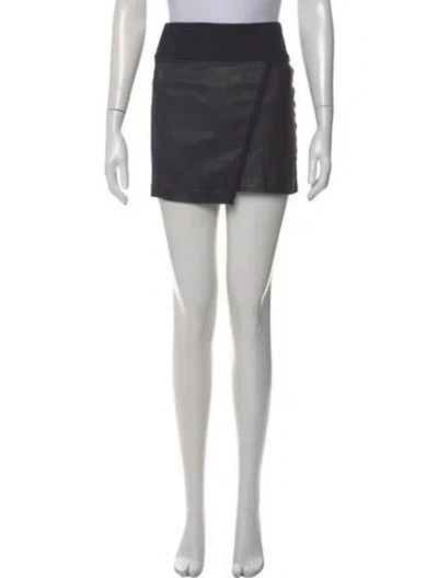Pre-owned Iro Leather Trim Embellishment Mini Skirt In Black
