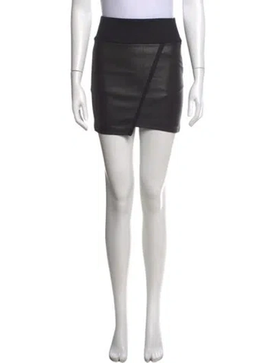 Pre-owned Iro Leather Trim Embellishment Mini Skirt In Black