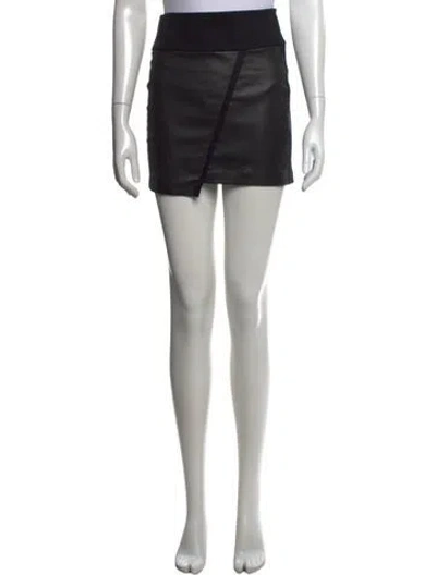 Pre-owned Iro Leather Trim Embellishment Mini Skirt In Black