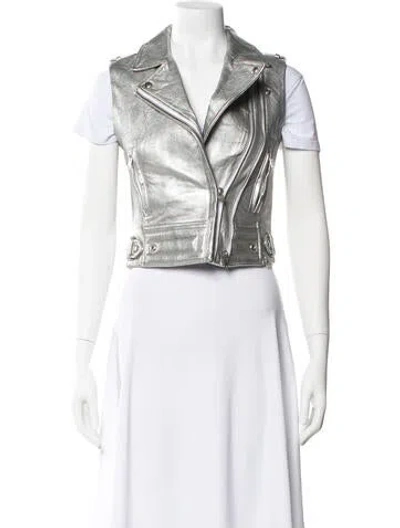 Pre-owned Iro Leather Vest In Silver