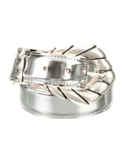 Pre-owned Iro Leather Waist Belt In Silver