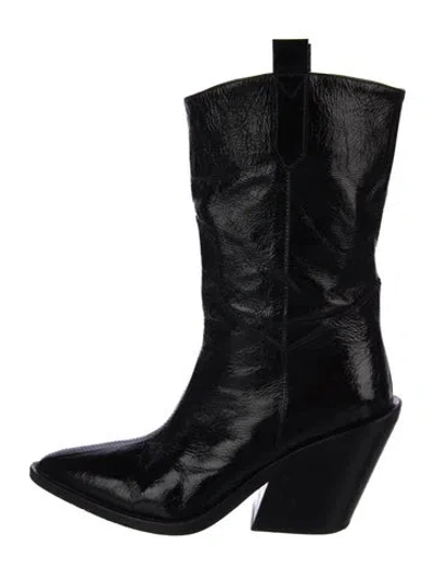 Pre-owned Iro Leather Western Boots In Black